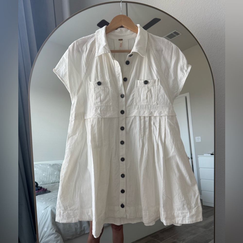 Free People Ronnie Poplin Short-Sleeve Mini Dress